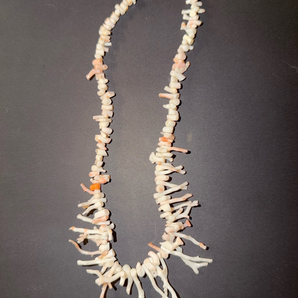 Elegant Coral Necklace in Cream and Pink